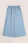 Snap Down High Waist Denim Skirt